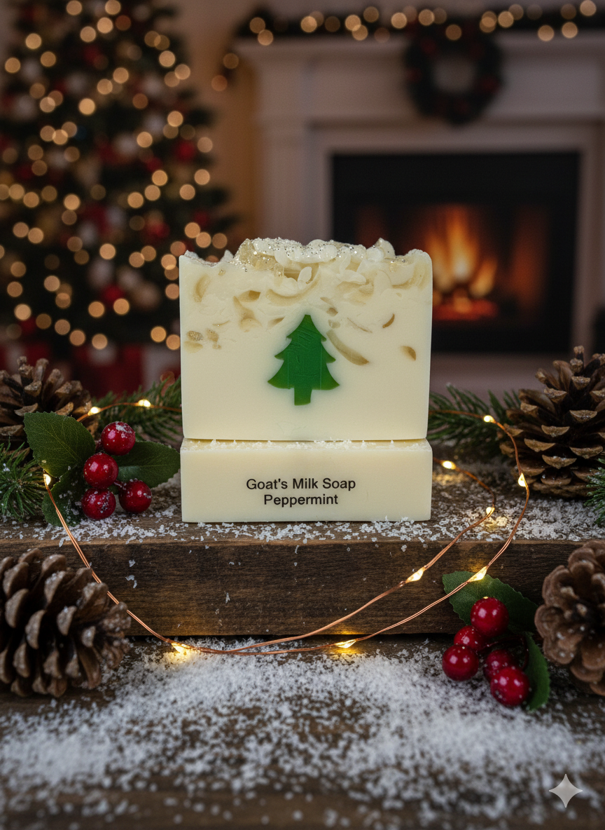 The Grecian Soap Company - Wholesale Bar Soap - Christmas Bloom Soap – Festive Goat’s Milk Holiday Bar3