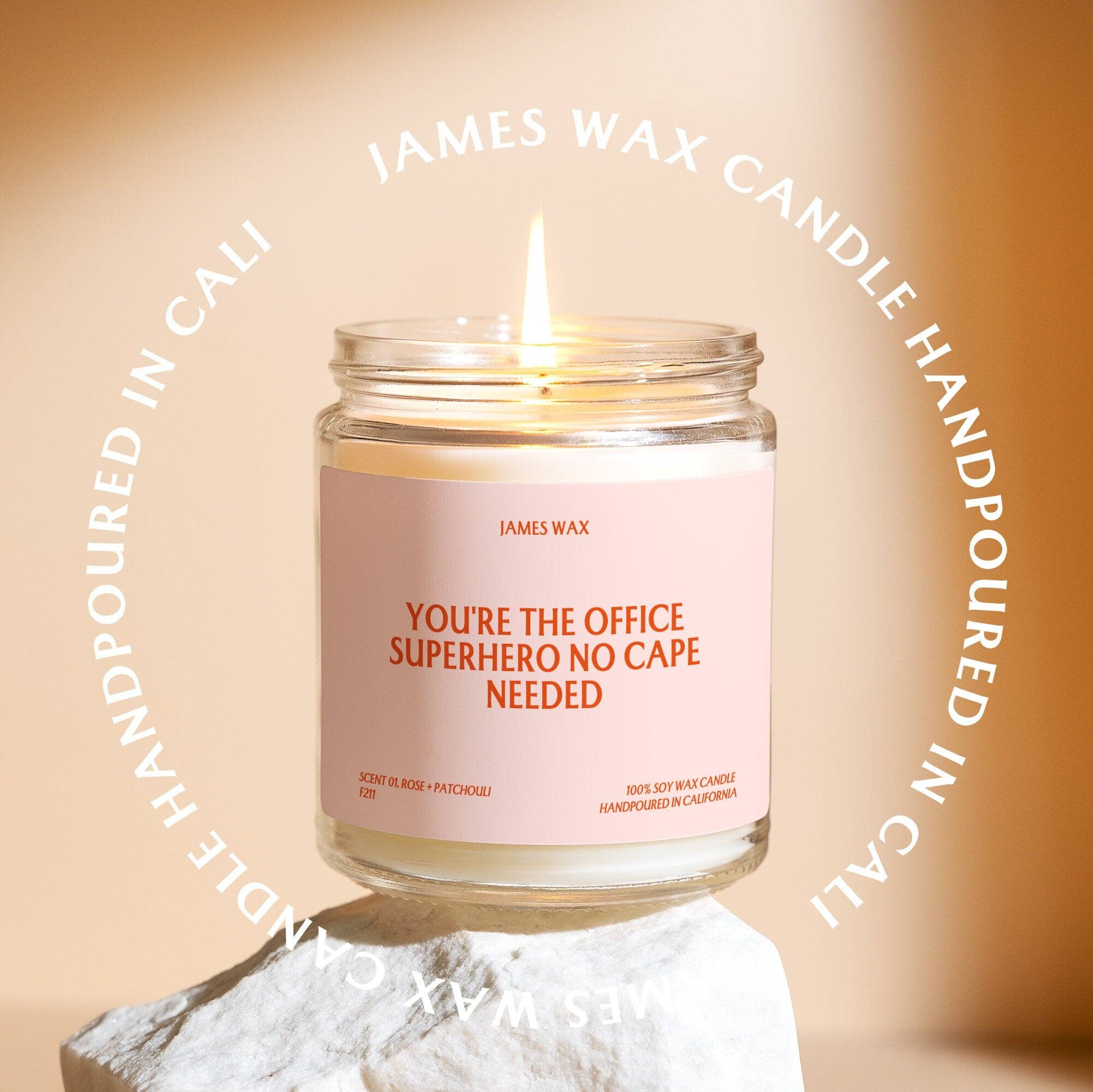 James Wax - Wholesale Jar/Filled Candle - Coworker Gift Office Superhero Candle  F2112