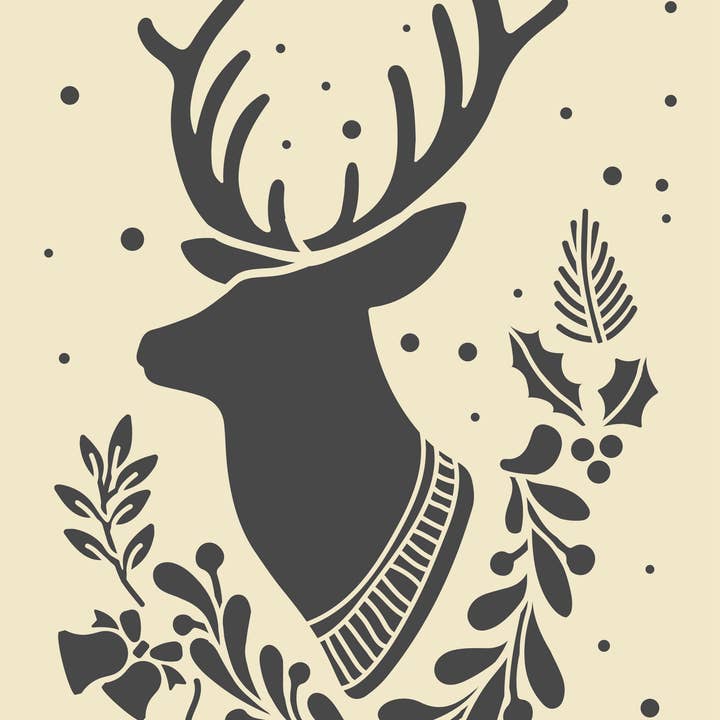 Graine Créative - Wholesale Christmas Decoration - STENCIL A4 WITHOUT BAG - REINDEER1