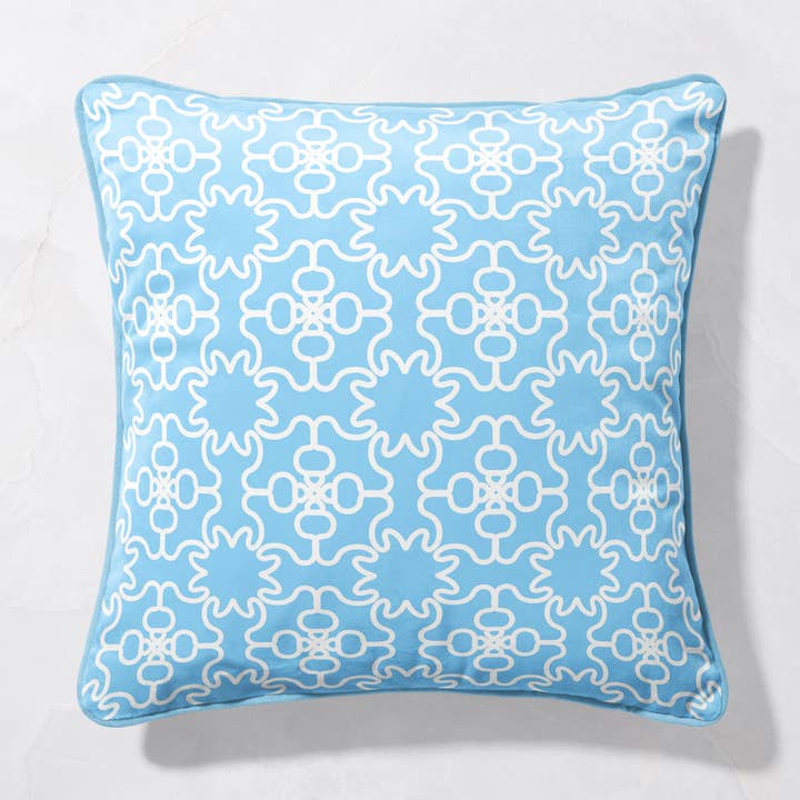 blue PARADISO cushion | Elegant Abstract pillow cover for wholesale by Sorbet Dreams