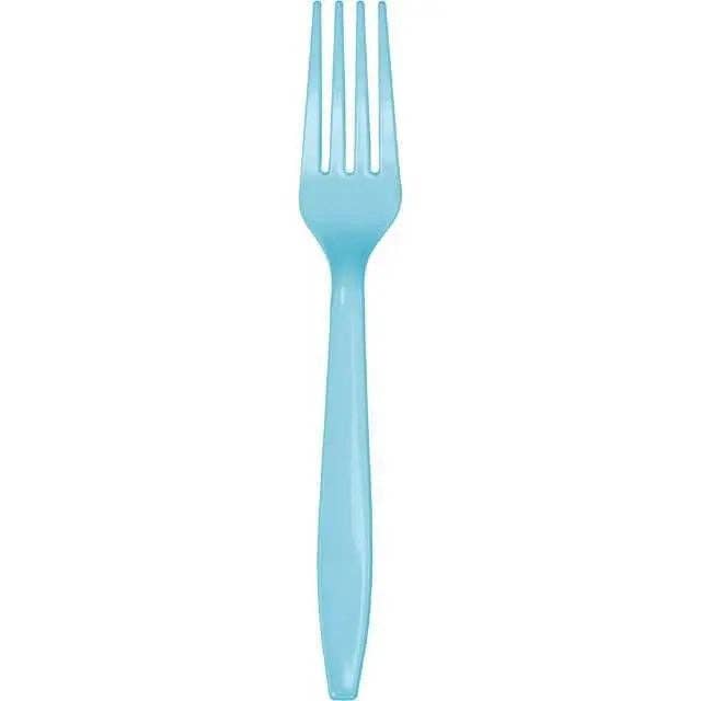 Party Expo, LLC - Wholesale Disposable Servingware Set - Pastel  Blue Plastic Forks0