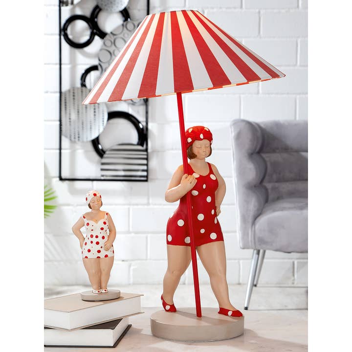 Gilde Handwerk Macrander GmbH & Co. KG - Wholesale Accent/Desk Lamp - Poly lamp “Becky” red/white1