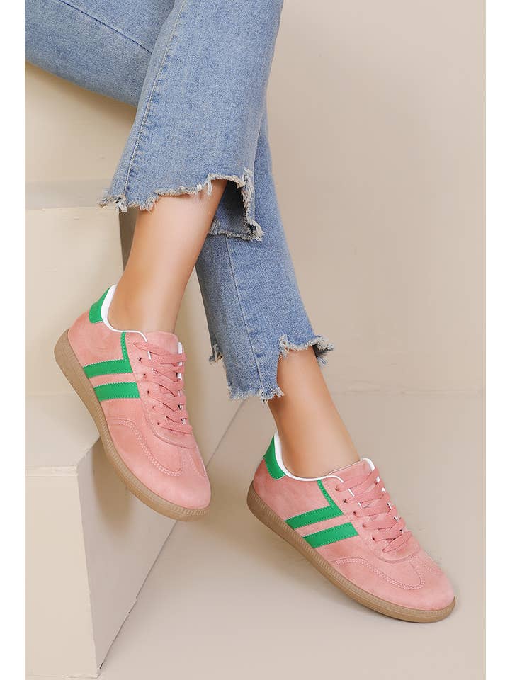 Joia Paris - Wholesale Lifestyle trainers – Women′s - Flat lace-up sneakers with B-6610 stripe2