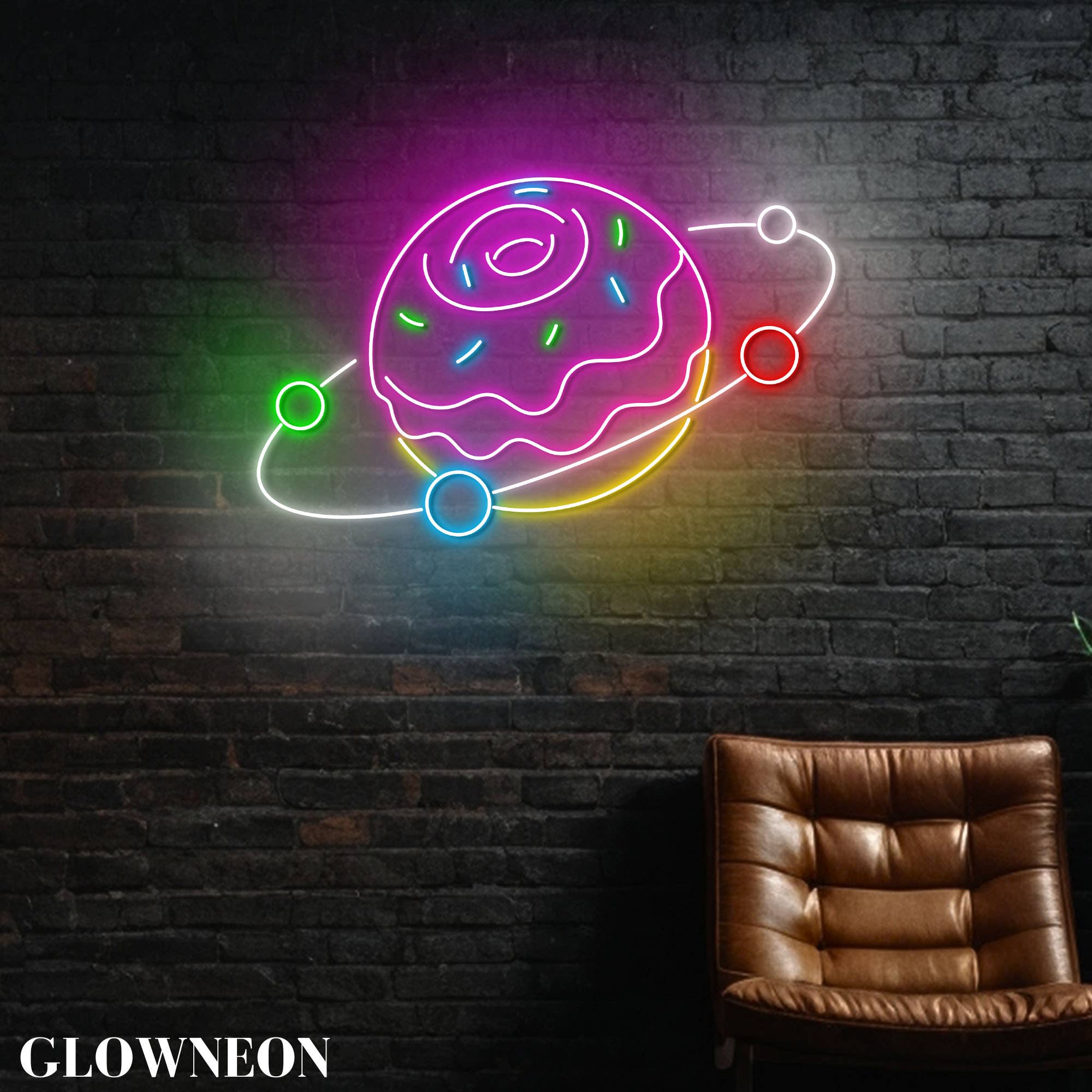 Glow Neon - Wholesale Neon Sign - Donut Planet Wall Led Light, Donut Cake Shop Neon Decoration1