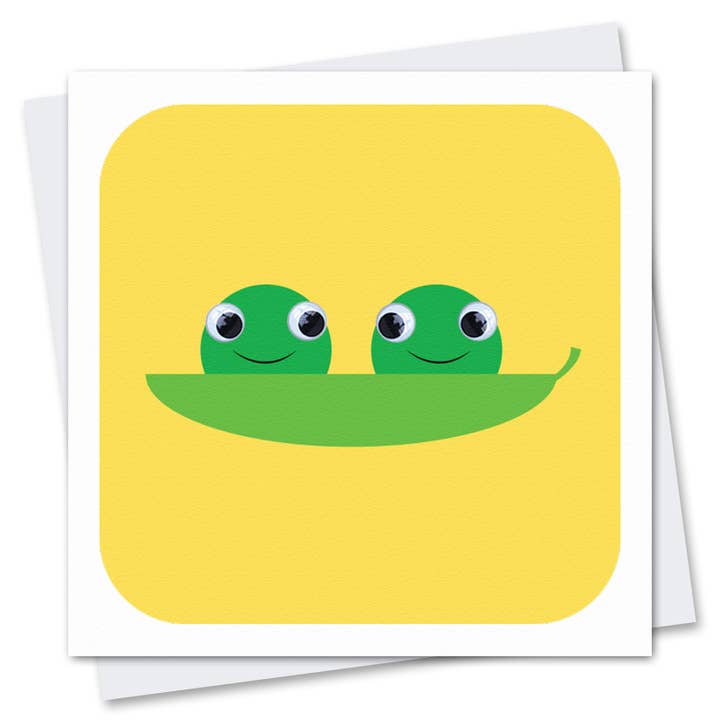 Peapods Greetings Card | Vegetable Grower Card for wholesale by Stripey Cats Cards