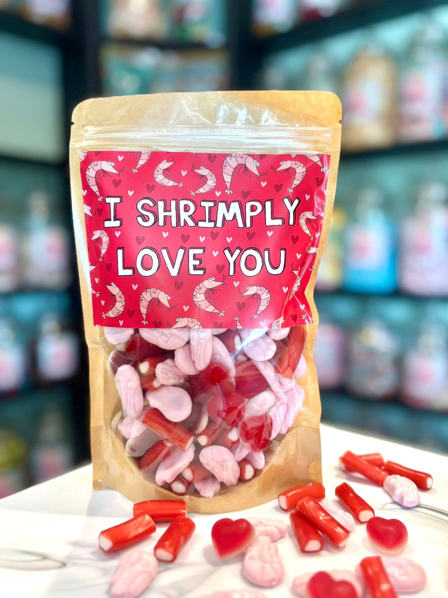 Flossy Teacake – wholesale Gummy – Shrimply Love You Sweet Bag 400g