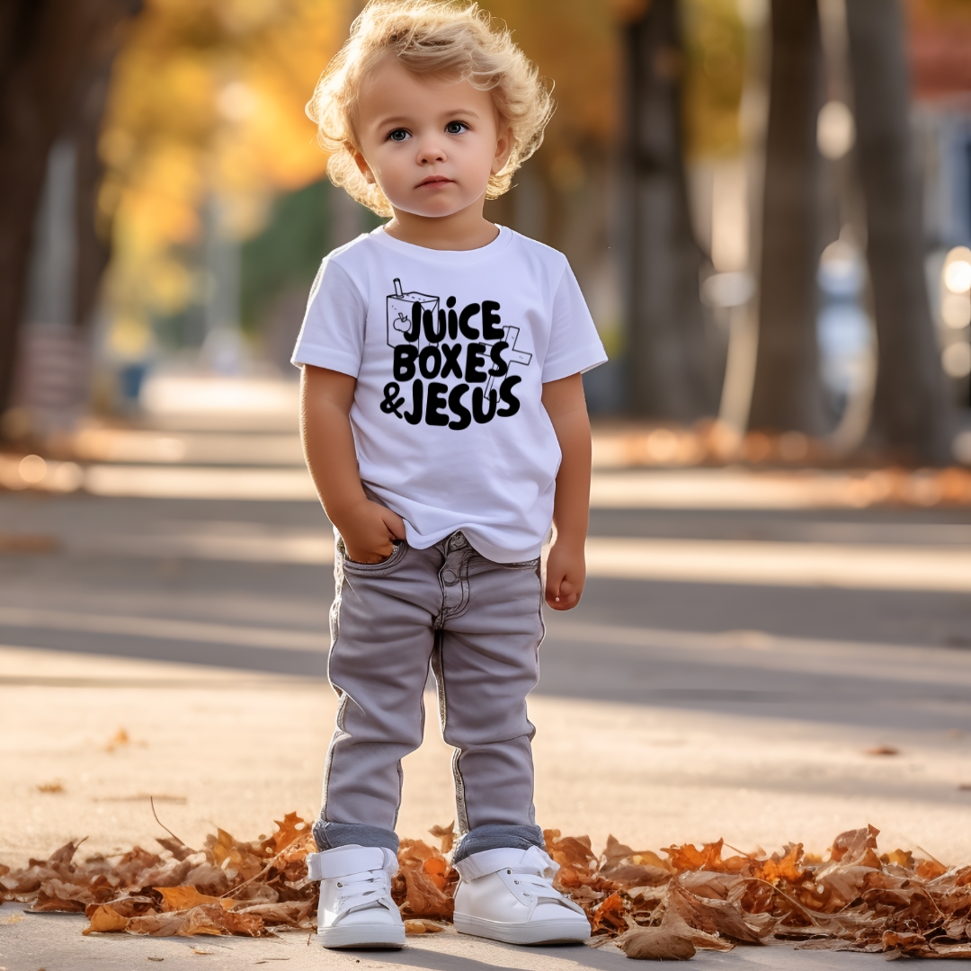 Tea Shirt Shoppe - Wholesale Screen Printed T-Shirt - Kids - Juice Boxes & Jesus Toddler Graphic Tee1