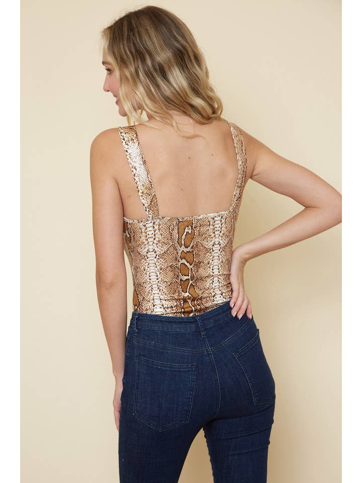 Saints & Hearts - Wholesale Bodysuit - Dames - SR4122R PU BODYSUIT MET SLANGENHUID4