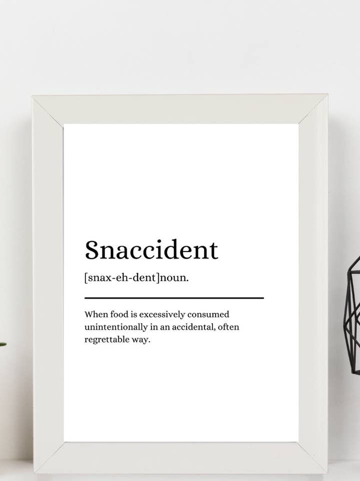 Second Ave bianco incorniciato A4 Snaccident Definition Citazione Word Wall Art Stampa regalo di compleanno Home Decor per la vendita all'ingrosso da parte di Second Ave Gift Company