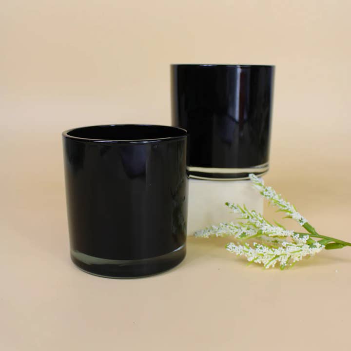 General Wax & Candle Company - Wholesale Candle Holder - 9.5 oz Monticiano Black - Candle Making Glass