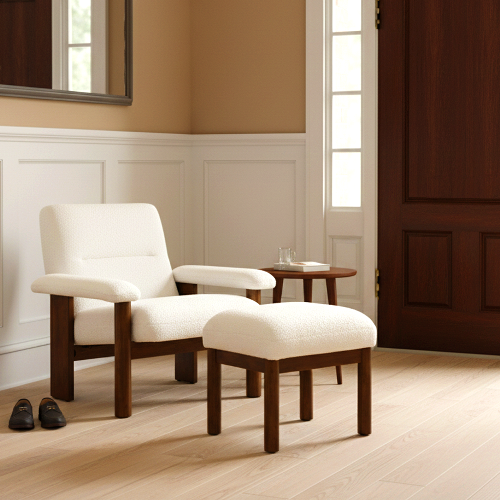 HOMYCASA DESIGN INC - Wholesale Chair - Modern Accent Chair with Ottoman, Lounge Chair with Footrest3