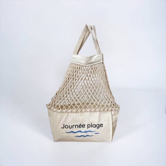 SHOPPINETTE - Wholesale Beach Bag - “Beach Day” embroidered mesh bag3