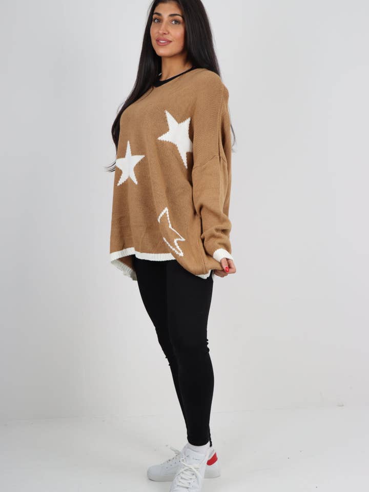 Miss Bold – wholesale Tunic sweater – Women’s – Italian Oversized Star Print Long Sleeve Jumper10