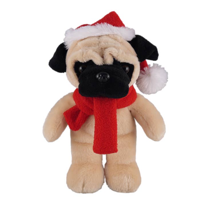 8″ Christmas Dog Plush in Custom Scarf | Christmas Plush Toy for wholesale by Plushland