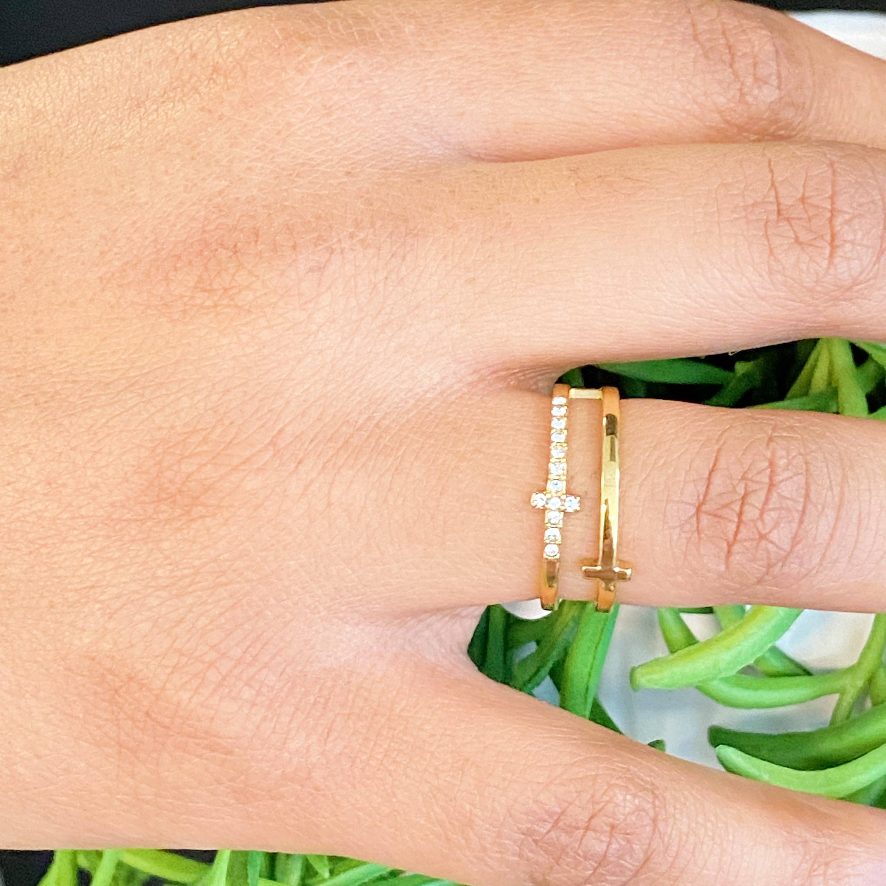 Ellison+Young – wholesale Multi-stone ring – Forever Double Cross Ring5