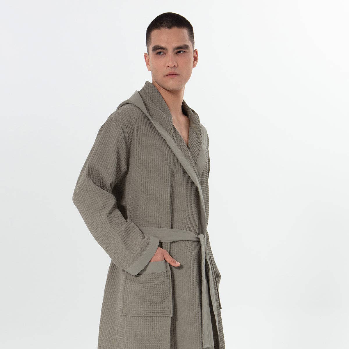 SEYANTE - Wholesale Robe - Men's - Men's Hooded Turkish Cotton Waffle Robe23