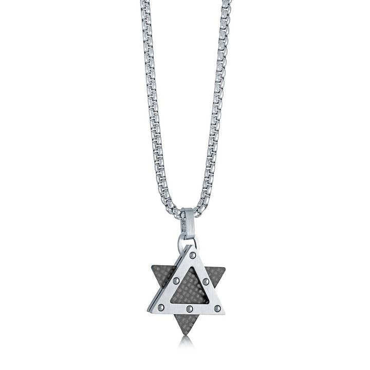 Carbon Fibre Star of David Necklace for wholesale by Koch La Ni Jewelry