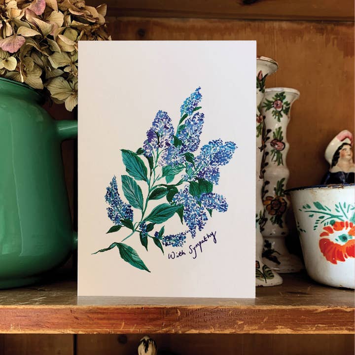 Tarjeta de condolencias con lilas de California para venta al por mayor de Max Made Me