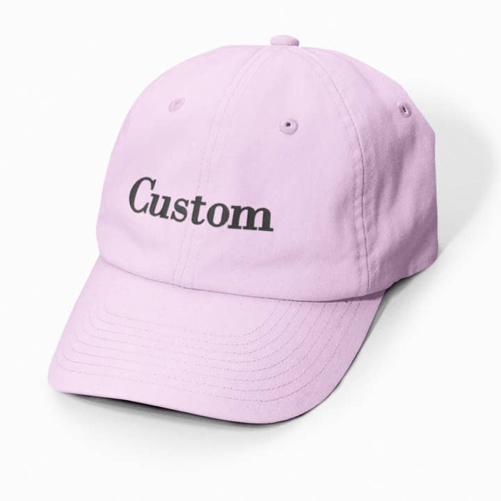 Gracie Designs - Wholesale Baseball Cap - Unisex - Custom Text Classic Font Dad Hat - Embroidered Ball Cap
