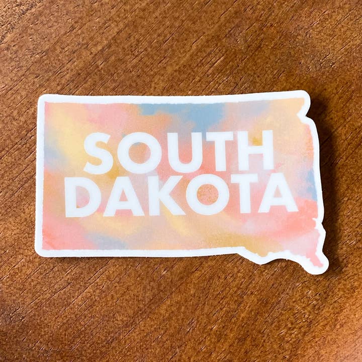 Autocollant Pastel Dakota du Sud State pour la vente par Standish Design Studio