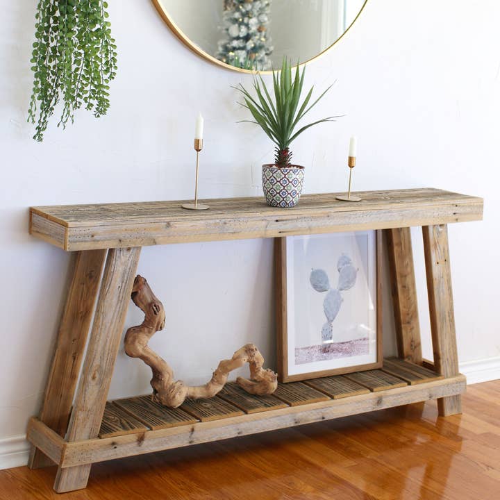 DougandCristyDesigns - Wholesale Console Table - 60x10x30H Natural Luxe A-Frame Console Table0