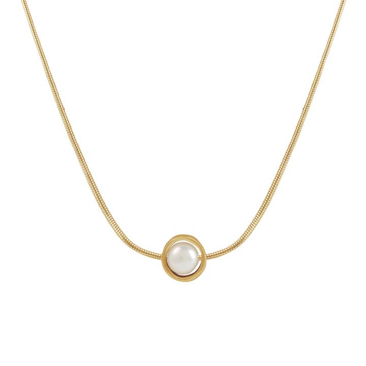 pearl in circle necklace for wholesale by Philippa Roberts