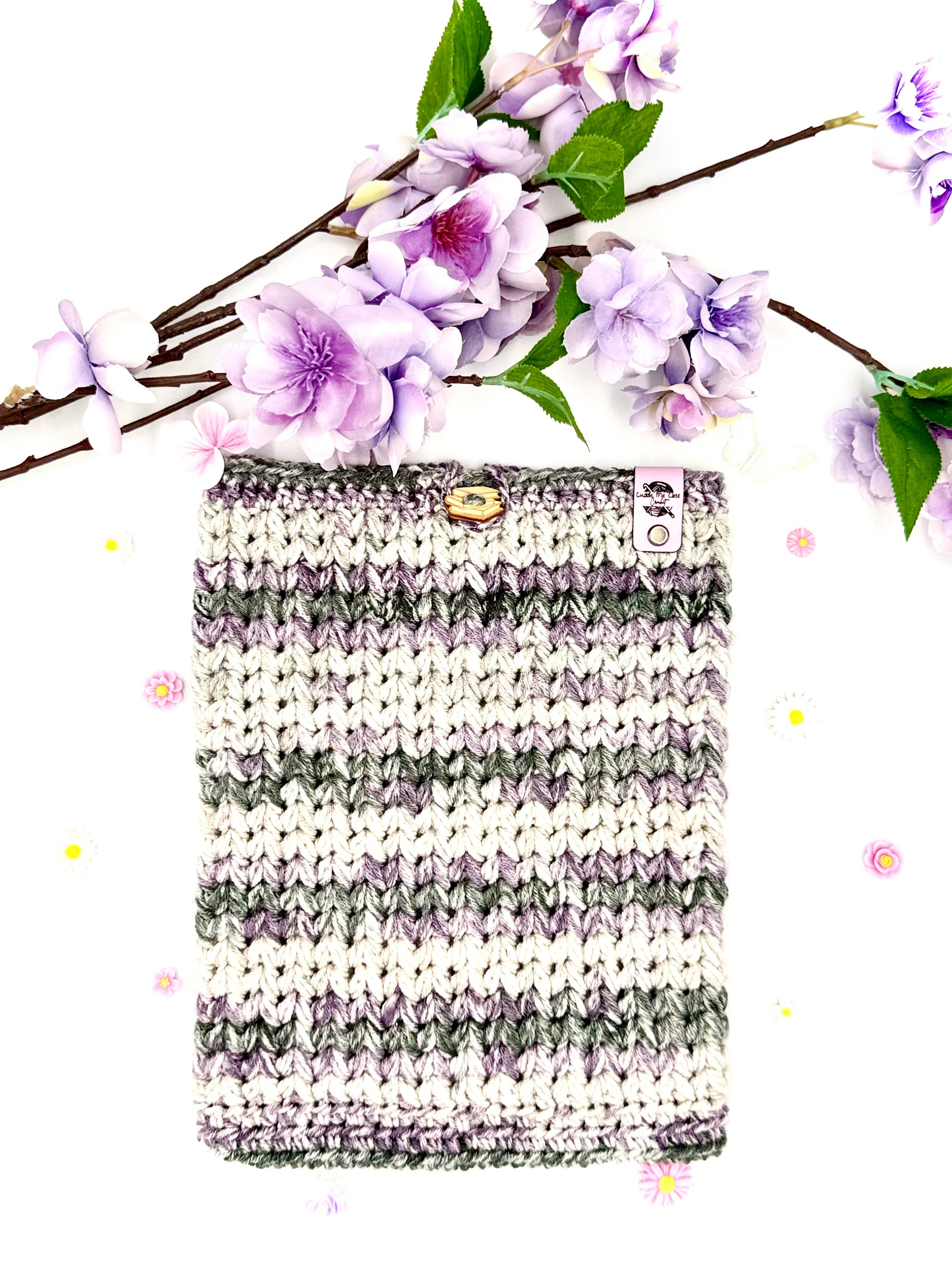 Cuddle Me Close Crochet - Wholesale Book Cover - Purple & Grey XL Book Sleeve3