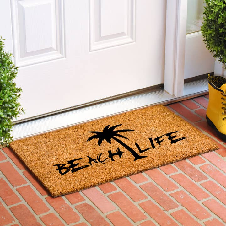 Calloway Mills - Wholesale Door Mat - Beach Life Palm Tree Doormat