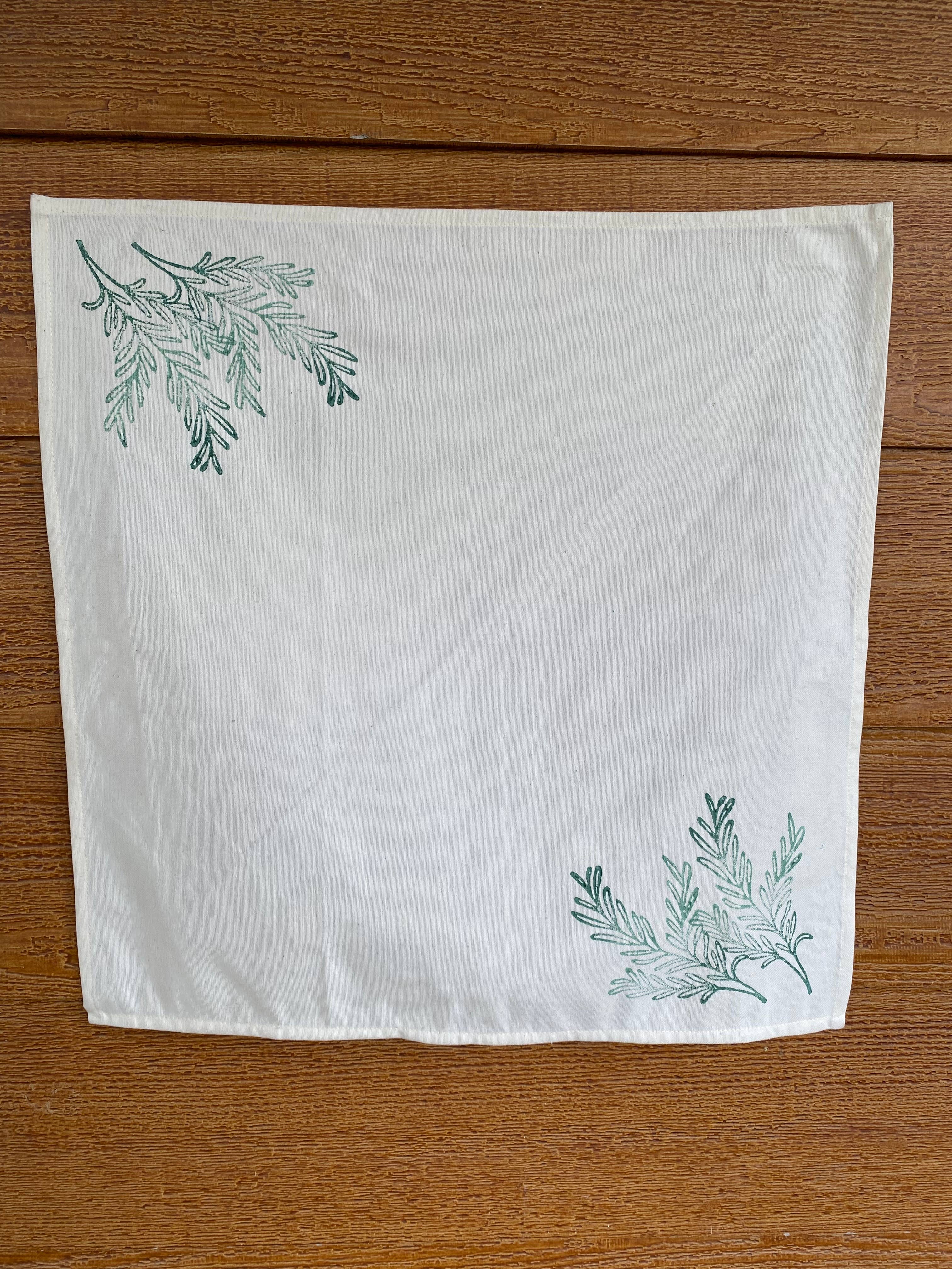 Ganesh Himal Trading – Guardanapo e pano de jantar por atacado – Pano de Cozinha em Algodão Feito à Mão com Estampa de Alecrim3