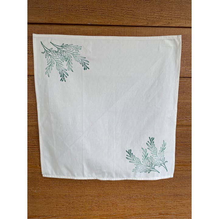 Ganesh Himal Trading – Guardanapo e pano de jantar por atacado – Pano de Cozinha em Algodão Feito à Mão com Estampa de Alecrim3