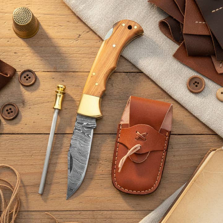 Coltello pieghevole in damasco fatto a mano da 6,5', coltello tascabile per la vendita all'ingrosso da parte di FH KNIVES