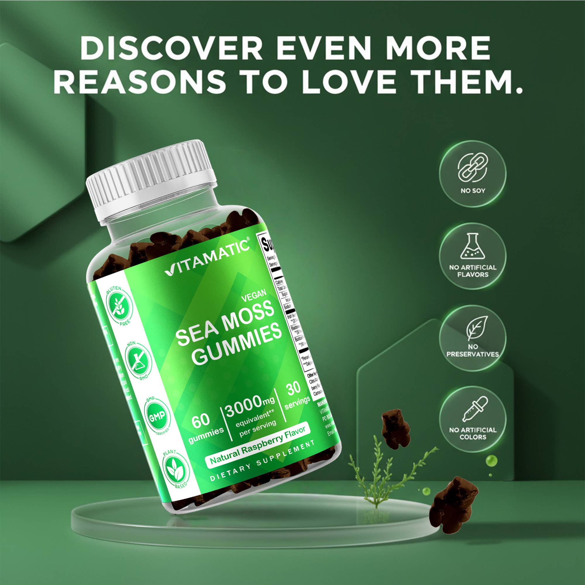 Vitamatic - Wholesale Oral Supplement/Vitamin - Vitamatic Irish Sea Moss Gummies 3000 mg3