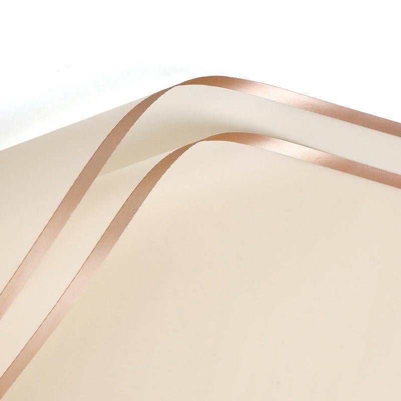 Elegant Design Supply – papel de embrulho por atacado – Papel de Presente Impermeável com Flores e Borda Dourada (20 Folhas por Pacote)20