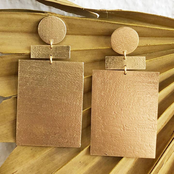 Pendientes Zev - Dorados para venta al por mayor de INARTISAN