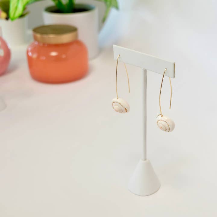 Sea Shell Threader Earrings for wholesale by Coral Strands Fine Jewelry