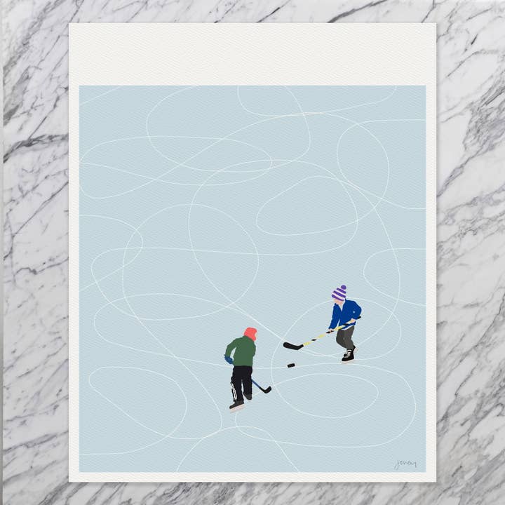 Jorey Hurley - Wholesale Art Print - Pond Hockey Art Print. Signed. Unframed. 230224