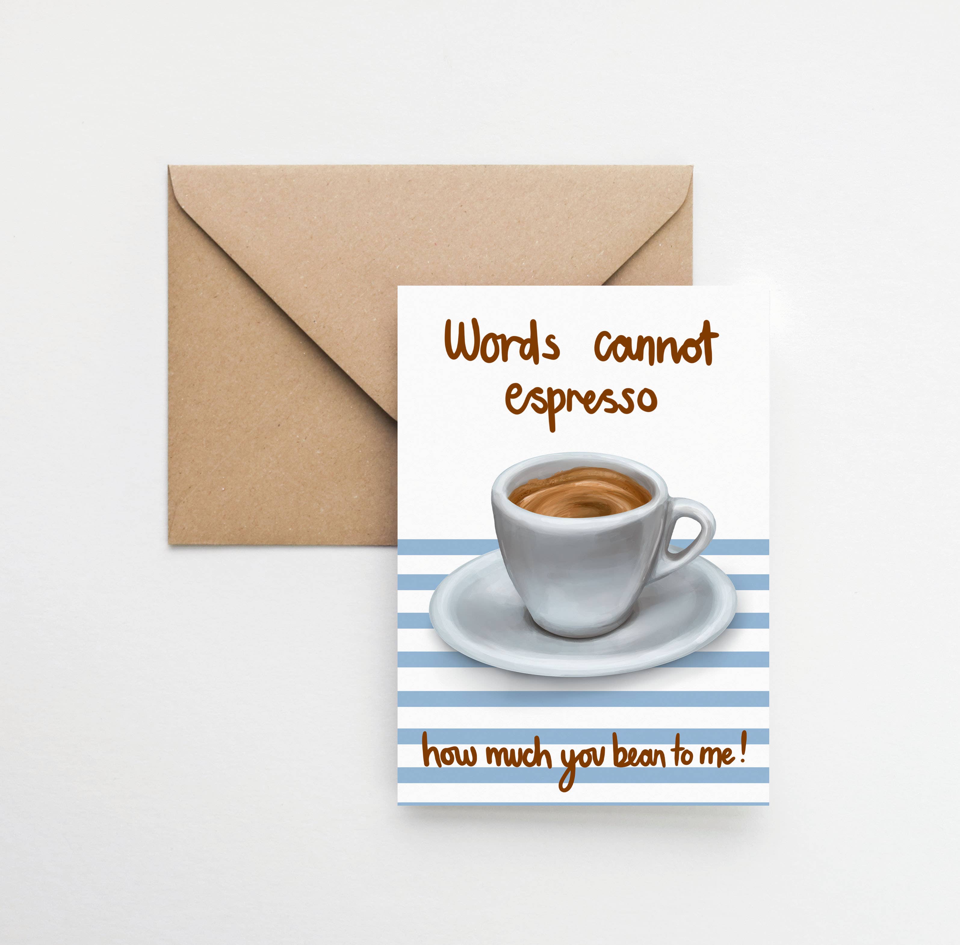 Katie Tinkler illustration - Wholesale Valentijdskaartje - Words Cannot Espresso - Een Valentijnskaart met een liefdesthema1
