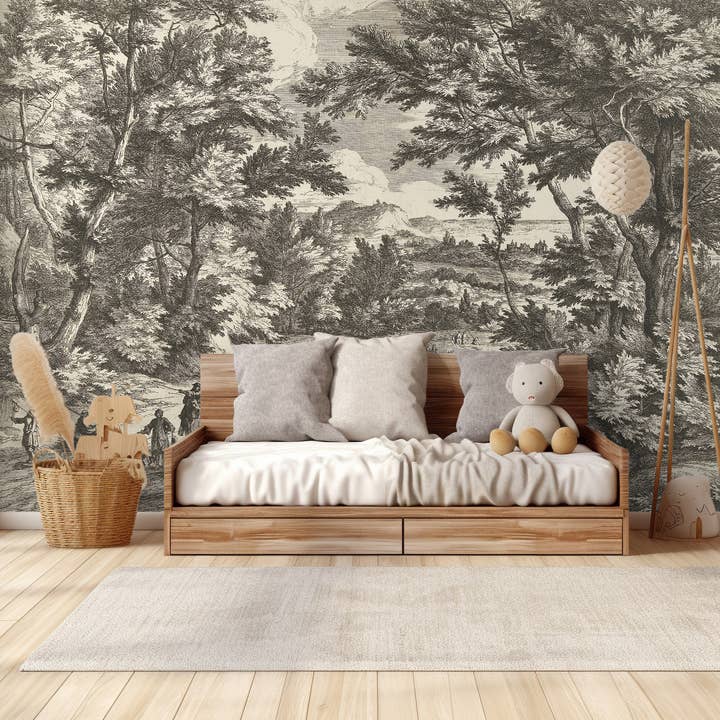 SimurgWallArts - Wholesale Wallpaper - Rustic Forest Wallpaper Mural: Vintage Peel and Stick Mural2