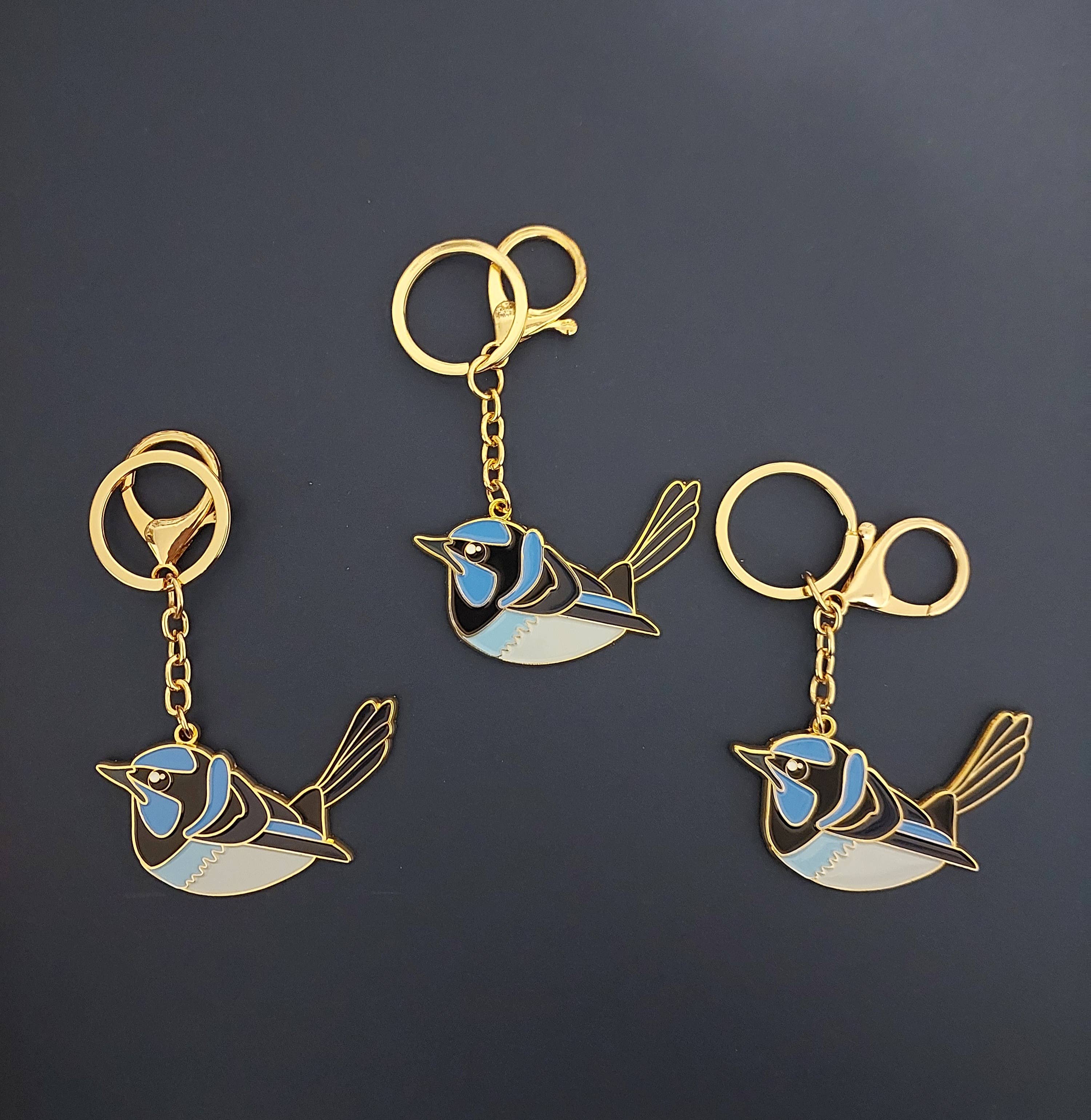 Patch Press - Wholesale Keychain - Women's - Fairy Wren Enamel Keychain/Bag charm1