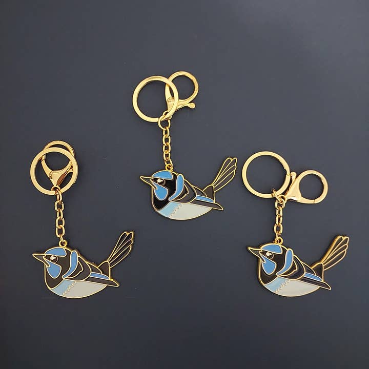 Patch Press - Wholesale Keychain - Women's - Fairy Wren Enamel Keychain/Bag charm1