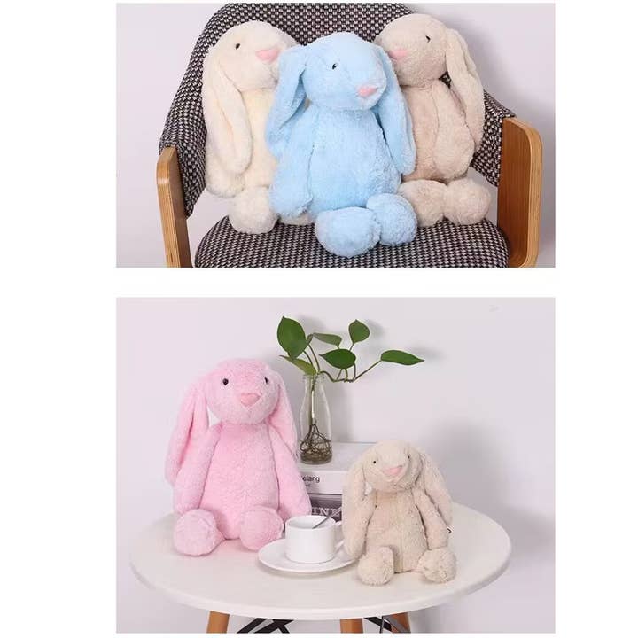 PR GROUPS LLC - Vente Peluche – enfant et bébé - Jouet en peluche pour enfants Lapin à longues oreilles - Assorti