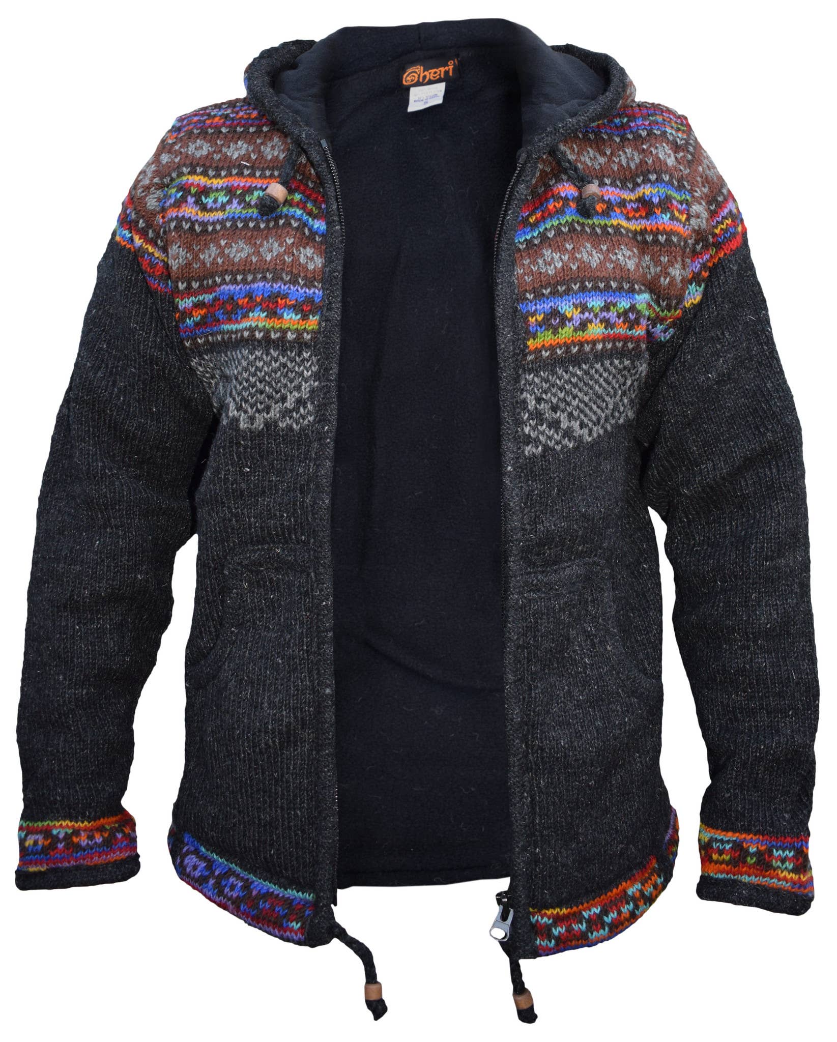 Gheri - Wholesale Jacket - Women's - Snowflake Double Knitted Fleece Lined Wooly Fair Isle Jacket