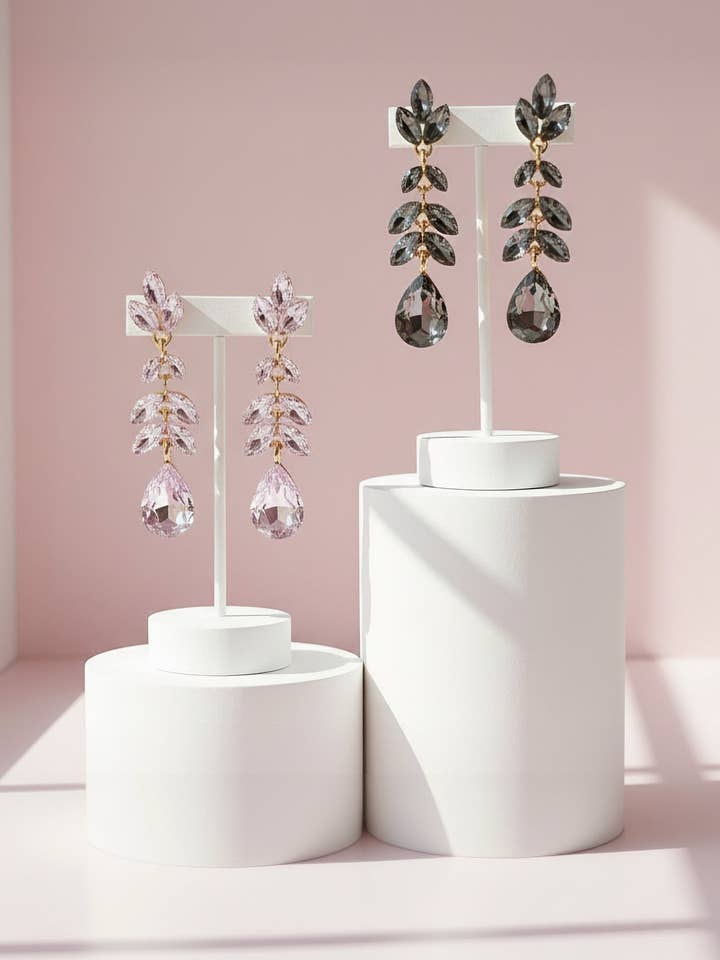 Teardrop Crystal Drop & Dangle Earrings for wholesale by Arya Jewellery Wholesale