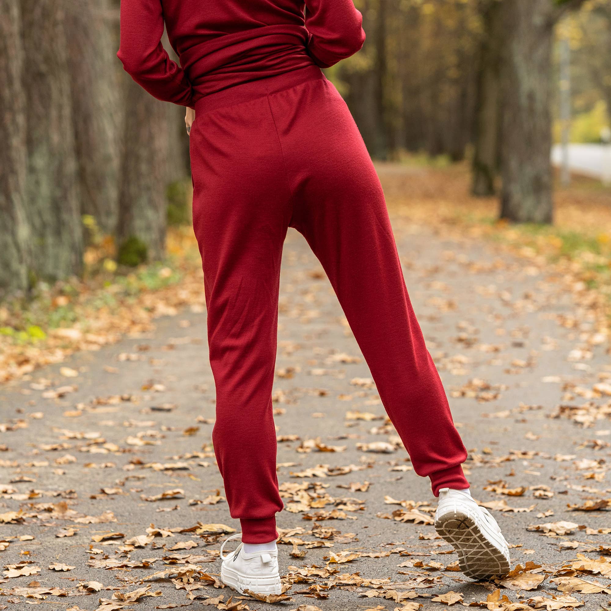 menique - Wholesale Athletic Sweatpants/Joggers - Women's - Women's Merino Wool Jogger Sweatpants Cherry Red12