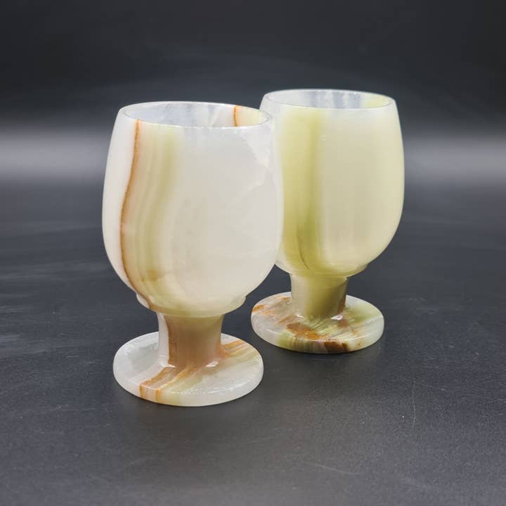 Gemstone Gifts Ltd. - Wholesale Wine Glass - Onyx Goblets (Set of 2), Onyx Wine Glasses
