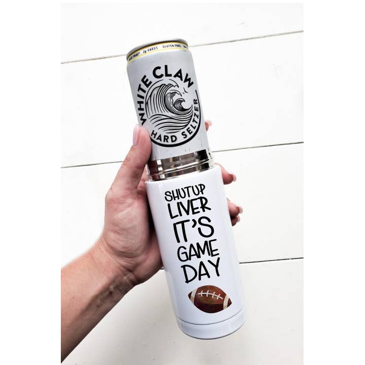 12 ounce rustfrit stål Tall Can Cooler - Hold kæft lever fodbold for engroshandel hos From Us To You Co. Handmade Goods