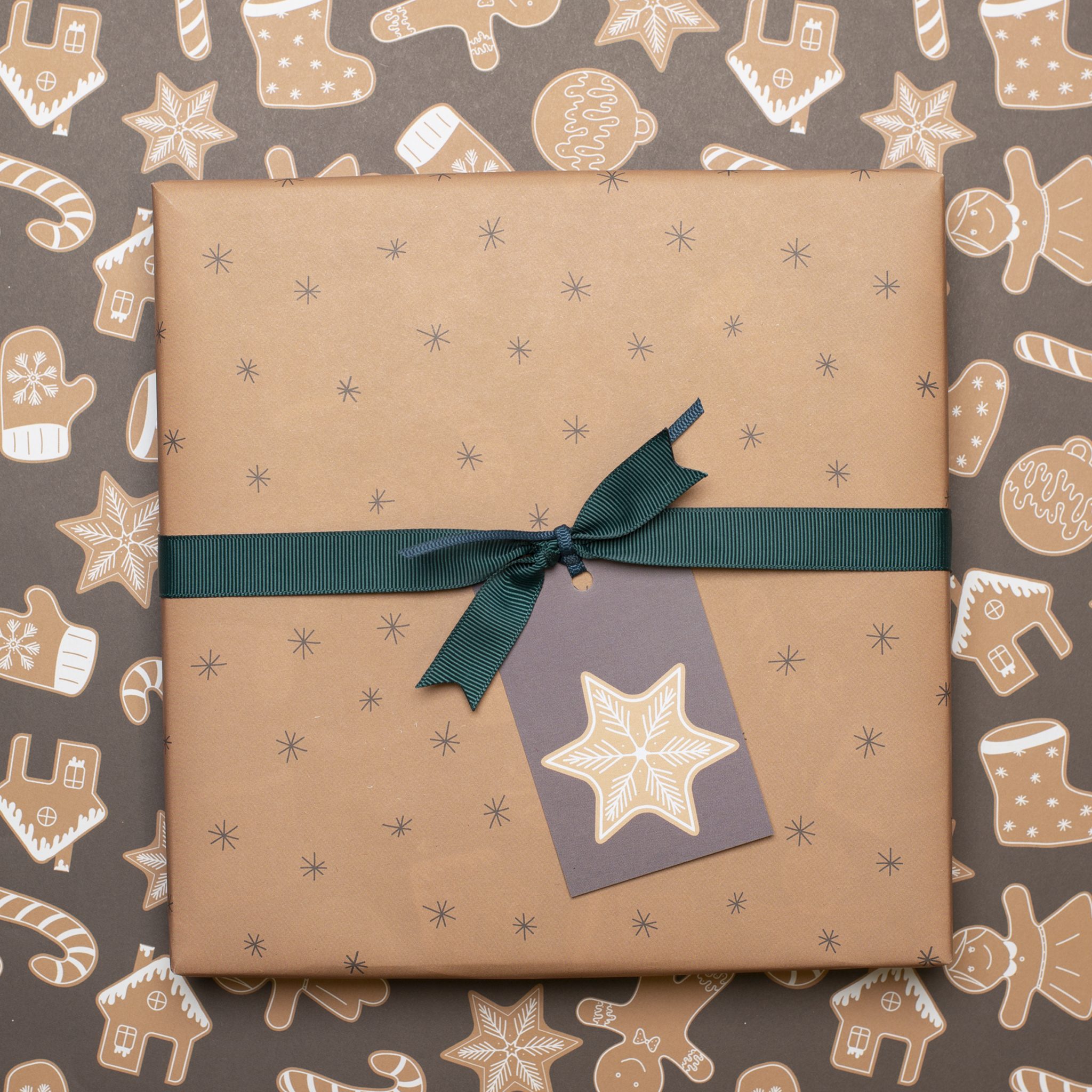 My Pretty Circus - Wholesale Flat Wrap - Christmas wrapping paper gingerbread brown - double-sided6