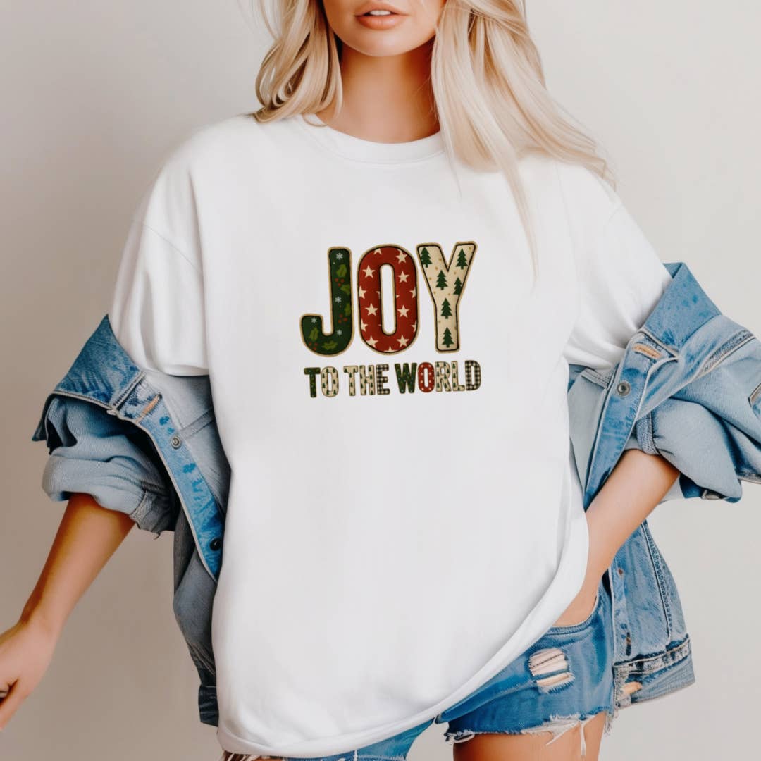 Urban Edge Co. - Wholesale Screen Printed T-Shirt - Women's - Joy to the World Quilt Pattern Graphic Tee #6100