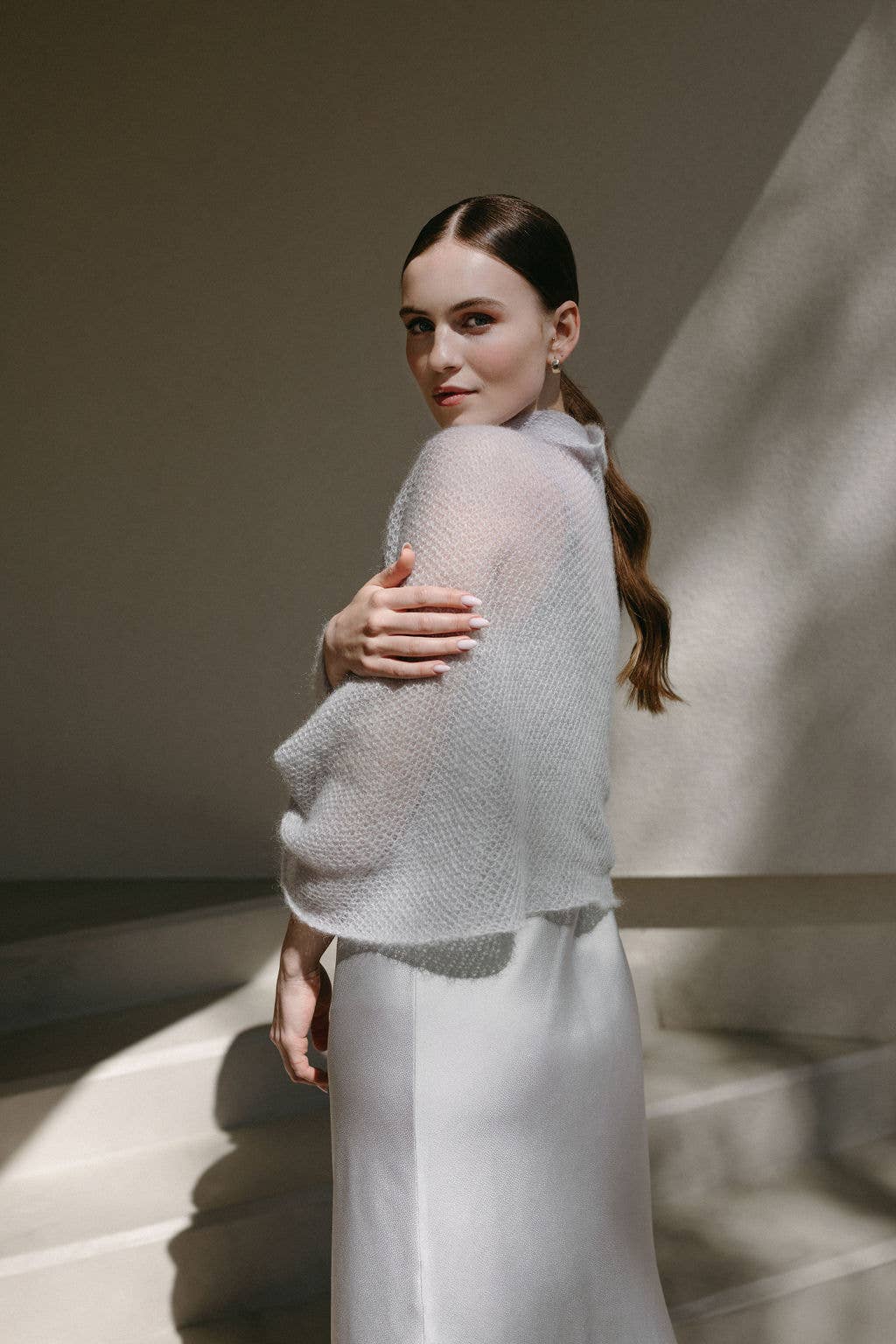 WOOL HOUSE - Wholesale Wrap - Women's - Luxurious Bridal Wrap Shawl / MAGNOLIA26