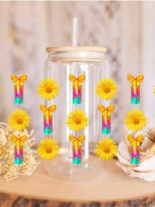 Involucro per tazza UV DTF Peach Glow: Decalcomania Vibrazioni del Tramonto Tropicale per la vendita all'ingrosso da parte di Love To Create